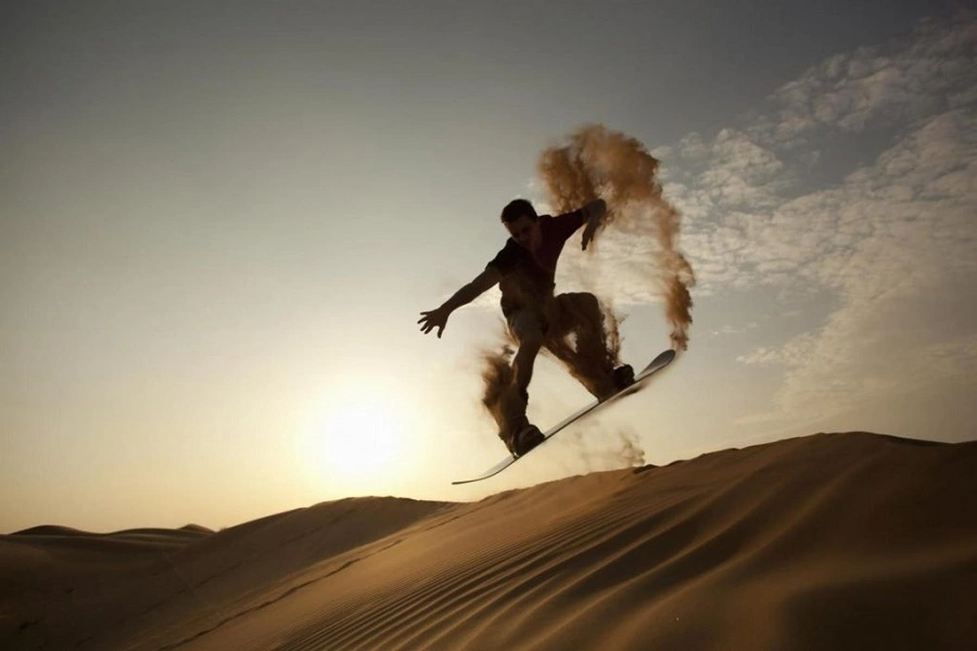 Sandboarding in Merzouga Desert