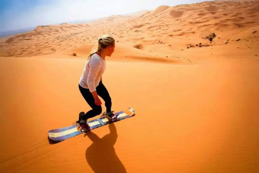 Sandboarding in Merzouga Desert